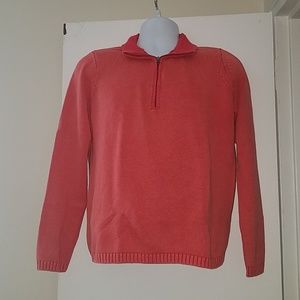 Orvis Large Coral 1/4 Zip Pullover Sweater